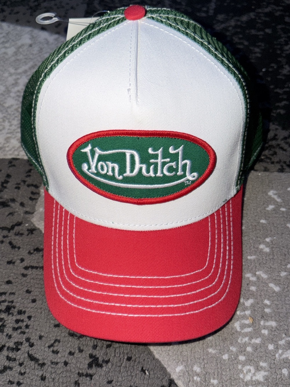 Von Dutch Red, White & Green Trucker Hat
